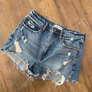 Abercrombie & Fitch Blue Distressed Jean Shorts